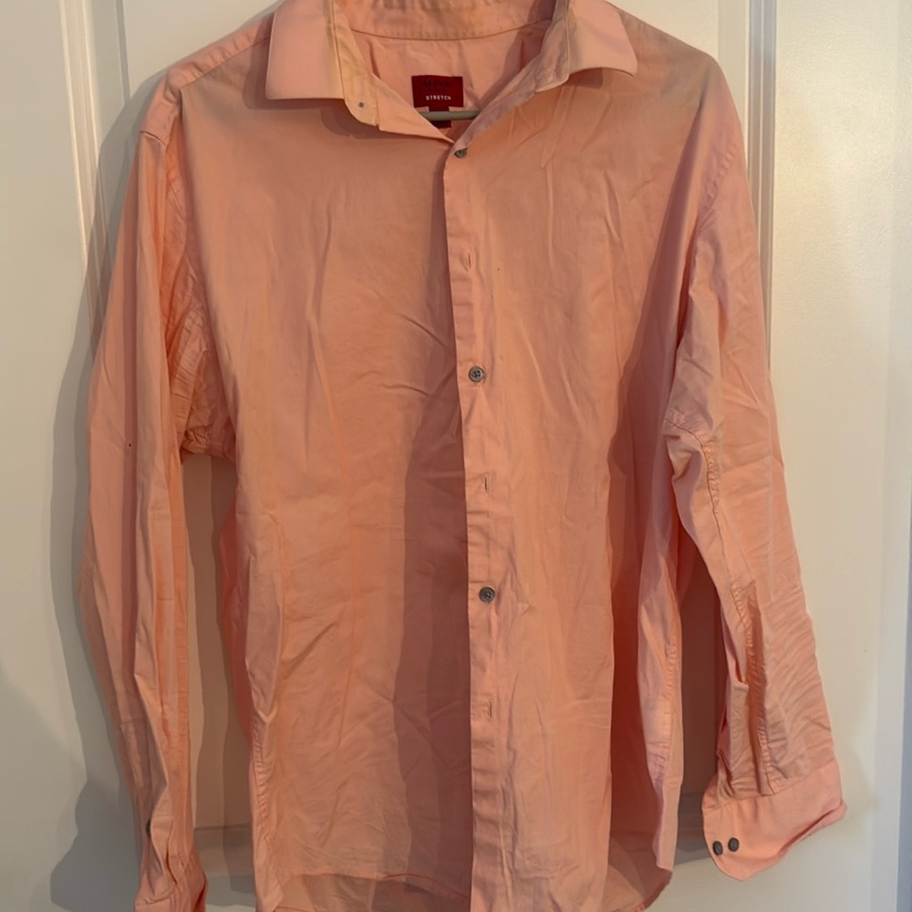 Alfani slim fit stretch L pink dress shirt